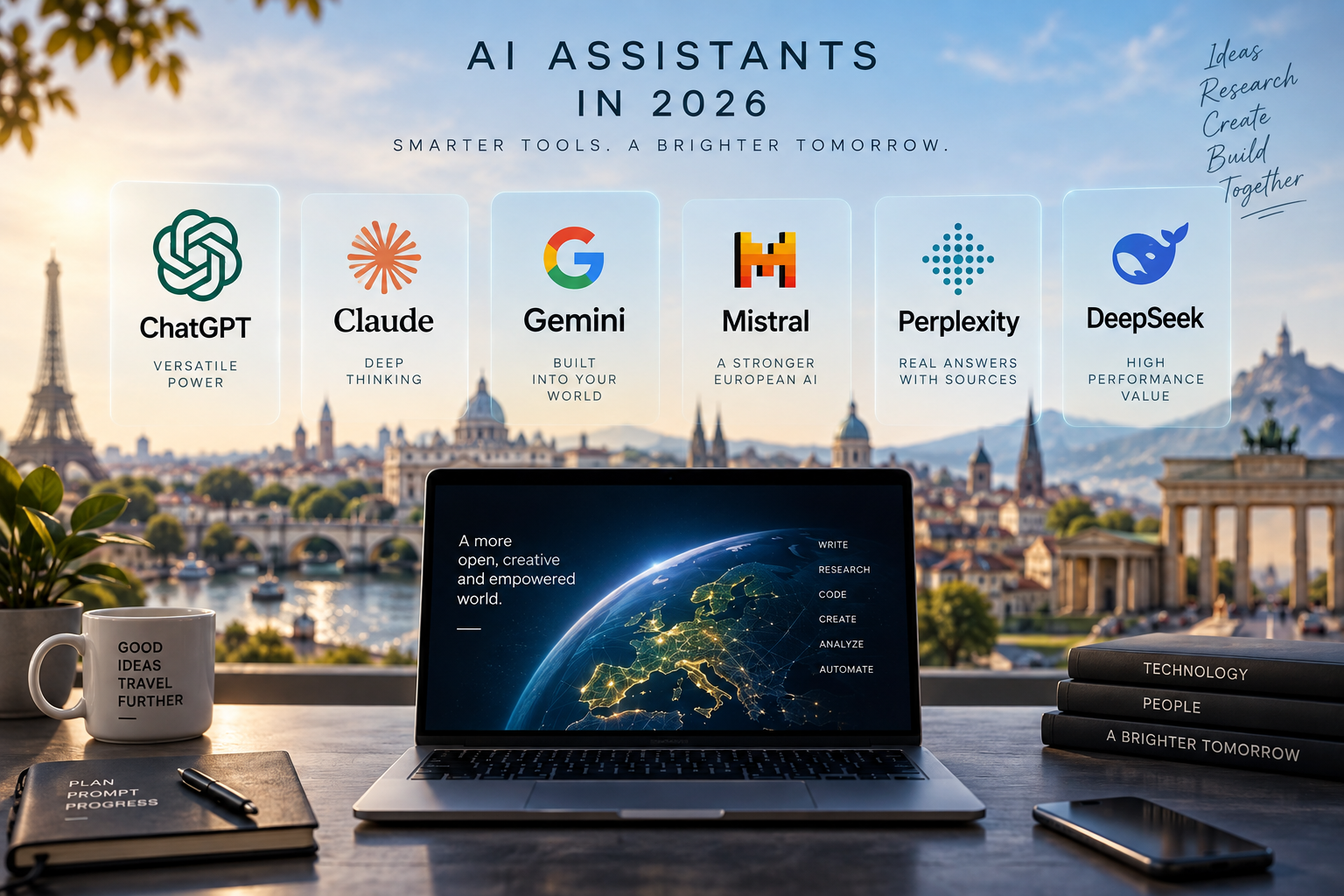 Die besten KI-Assistenten 2026: ChatGPT, Claude, Gemini, Mistral, Perplexity und DeepSeek